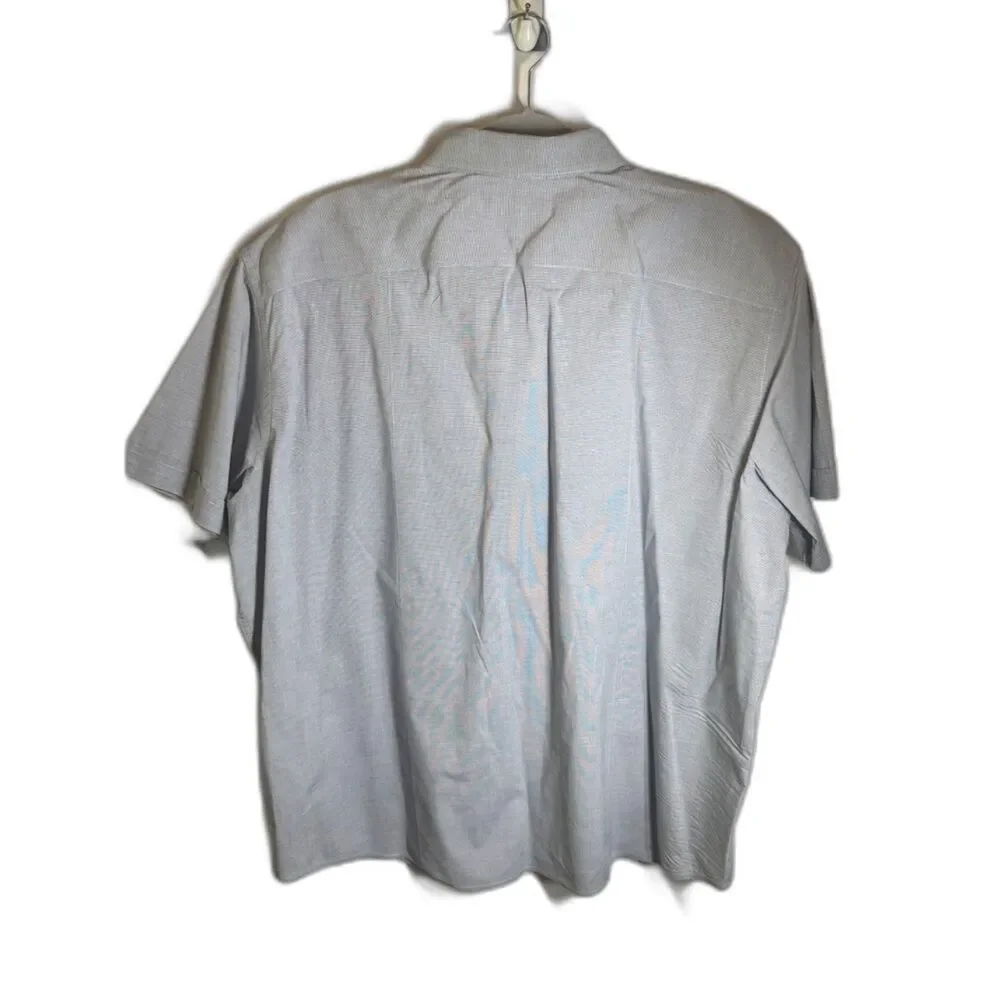 Banana Republic Men’s XXL Stretch Cotton Short Sleeve Button Up Shirt Blue Gray